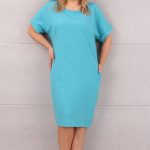 Letnia sukienka z kieszeniami niebieska