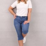 Rybaczki jeansowe damskie wysoki stan