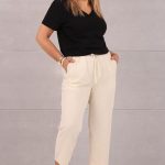 Spodnie rybaczki damskie na lato beżowe