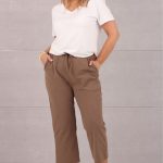 Spodnie rybaczki damskie na lato brązowe