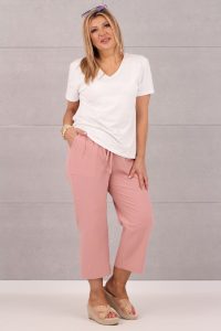 Spodnie rybaczki damskie na lato różowe