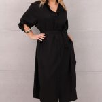 Sukienka szmizjerka długa czarna