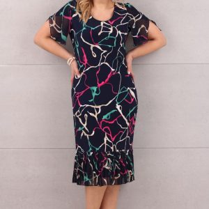 sukienka-z-plisa-na-dole-w-rozowym-wzorze (2)