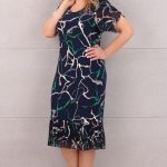 sukienka-z-plisa-na-dole-w-zielonym-wzorze (1)