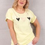 Żółta bluzka damska w serca