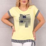 Żółta bluzka z wiązaniem na dole