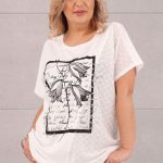 Biała bluzka z ażurowym haftem