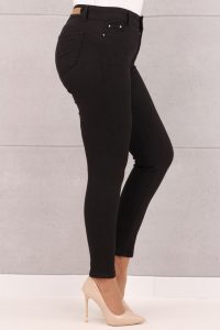 Spodnie czarne rurki z wysokim stanem