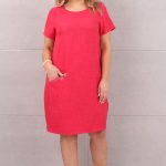 sukienka lniana na lato różowa