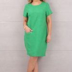 sukienka lniana na lato zielona