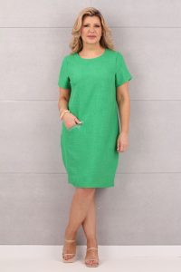sukienka lniana na lato zielona