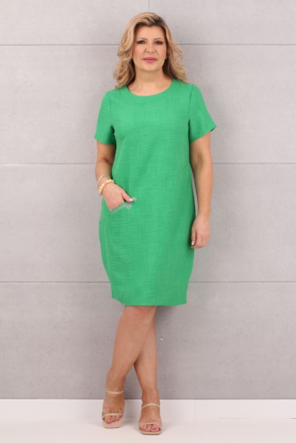 sukienka lniana na lato zielona
