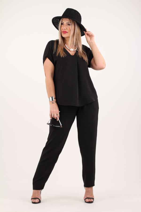 Komplet damski bluzka i spodnie czarny