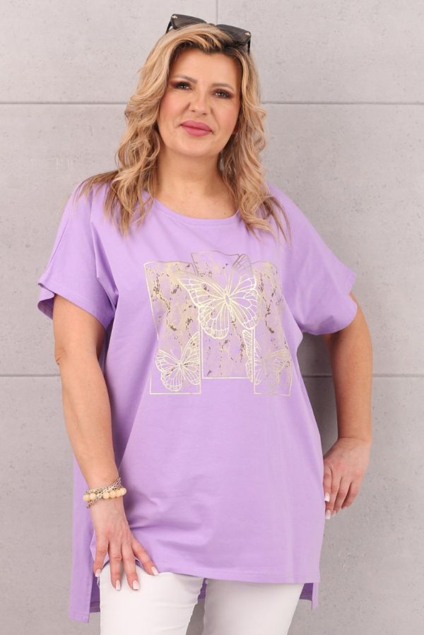 lawendowa bluzka z motylem