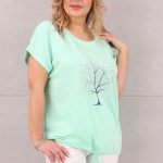 Miętowa bawełniana bluzka