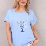 Niebieska bawełniana bluzka