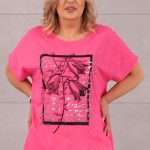 Różowa bluzka z ażurowym haftem