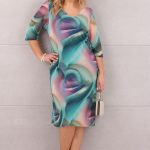 Sukienka siatka z halką turkusowo-różowa