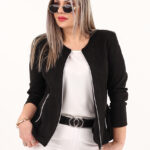 Czarny żakiet damski XXL plus size dla puszystych kobiet