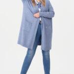 Kardigan damski XXL błękitny – moda dla puszystych