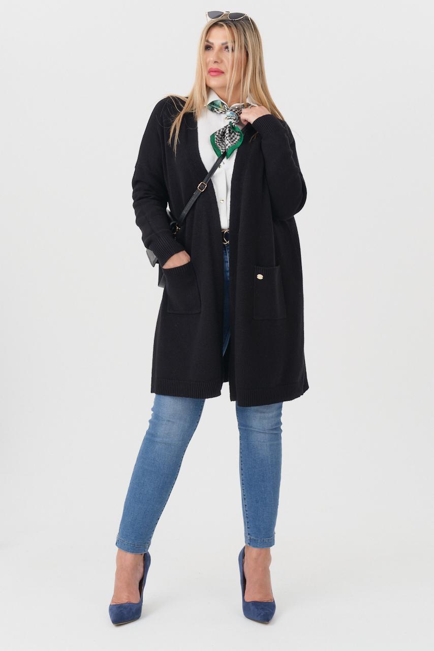 Kardigan damski XXL czarny – moda dla puszystych