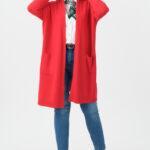 Kardigan damski XXL czerwony – moda dla puszystych