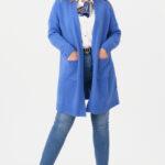 Kardigan damski XXL niebieski– moda dla puszystych