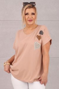 bluzka w serduszka beżowa