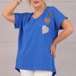 bluzka w serduszka niebieska