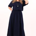 Elegancka sukienka maxi granatowa