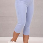 Niebieskie spodnie rybaczki damskie