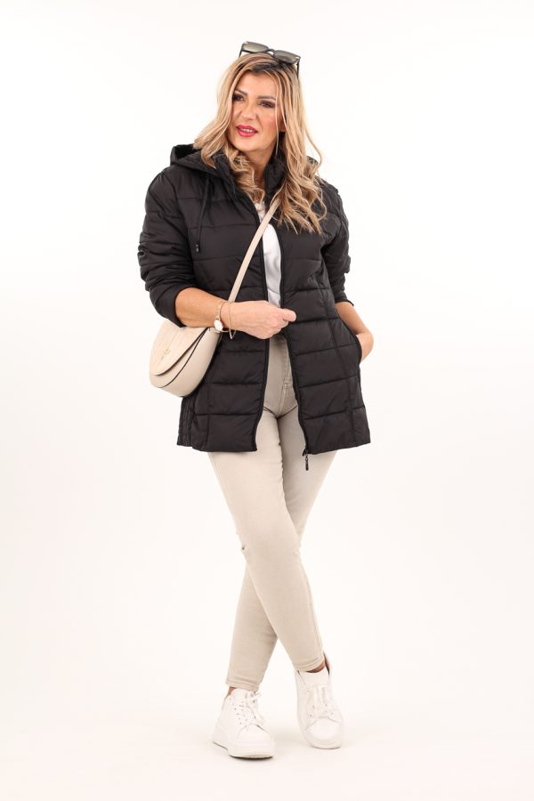 Kurtka przejściowa damska pikowana czarna