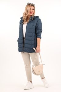 Kurtka przejściowa damska pikowana morska