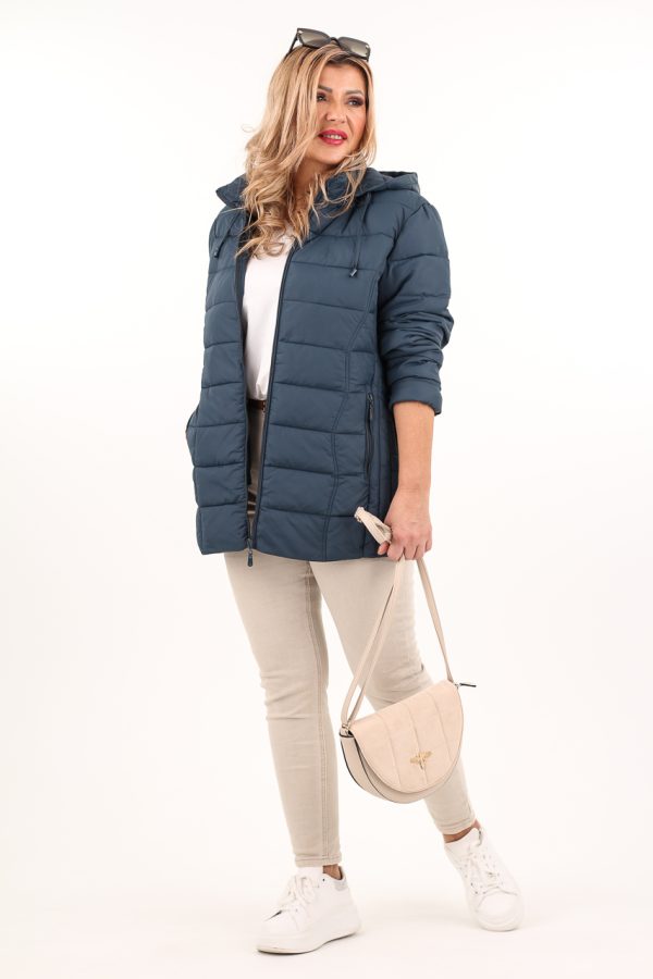 Kurtka przejściowa damska pikowana morska