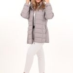 Kurtka przejściowa damska pikowana popielata