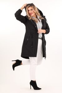 Parka z kapturem czarna