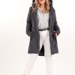 Parka z kapturem grafitowa