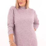 Bladoróżowy półgolf w prążki