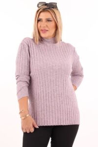 Bladoróżowy półgolf w prążki