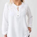 Elegancka bluzka koszulowa plus size biała