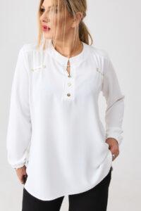 Elegancka bluzka koszulowa plus size biała