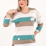 bluzka-w-paski-z-wiazaniem-na-dole-turkusowo-bezowa (2)