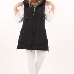 Kamizelka dwustronna damska czarno-zielona