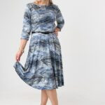 Sukienka rozkloszowana niebieska