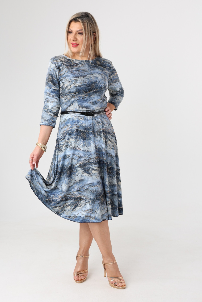 Sukienka rozkloszowana niebieska