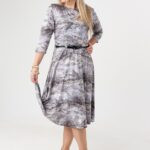 Sukienka rozkloszowana szara