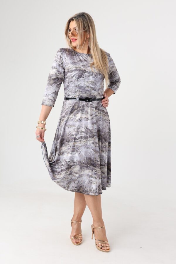 Sukienka rozkloszowana szara