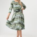 Sukienka rozkloszowana zielona