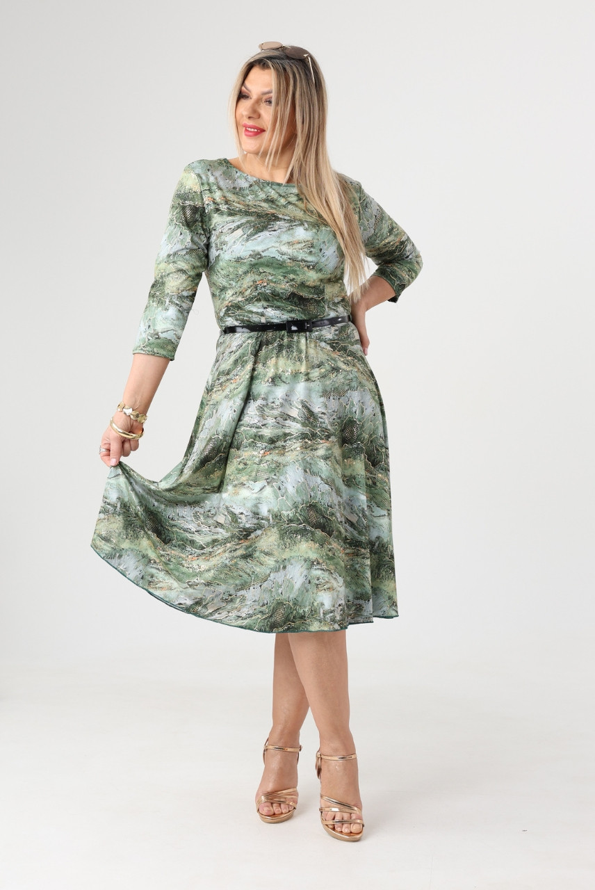 Sukienka rozkloszowana zielona