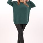 sweterek butelkowa zieleń plus size